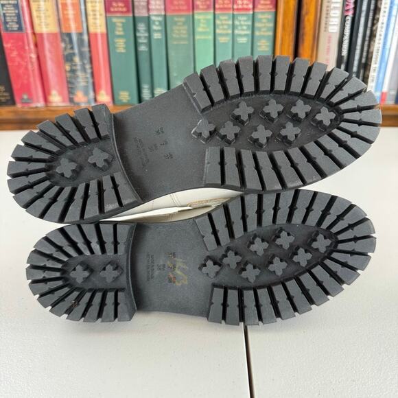 NWOT Anthropologie Ivory Lug Platform Gold Chain 7 Loafer MSRP $160 Old Money - Picture 9 of 10